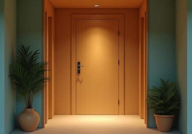 따뜻한 조명이 있는 숨결심리 상담실 입구